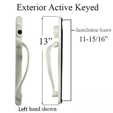 Elevate series, Sliding French Door Handle, Exterior Active Keyed, RH